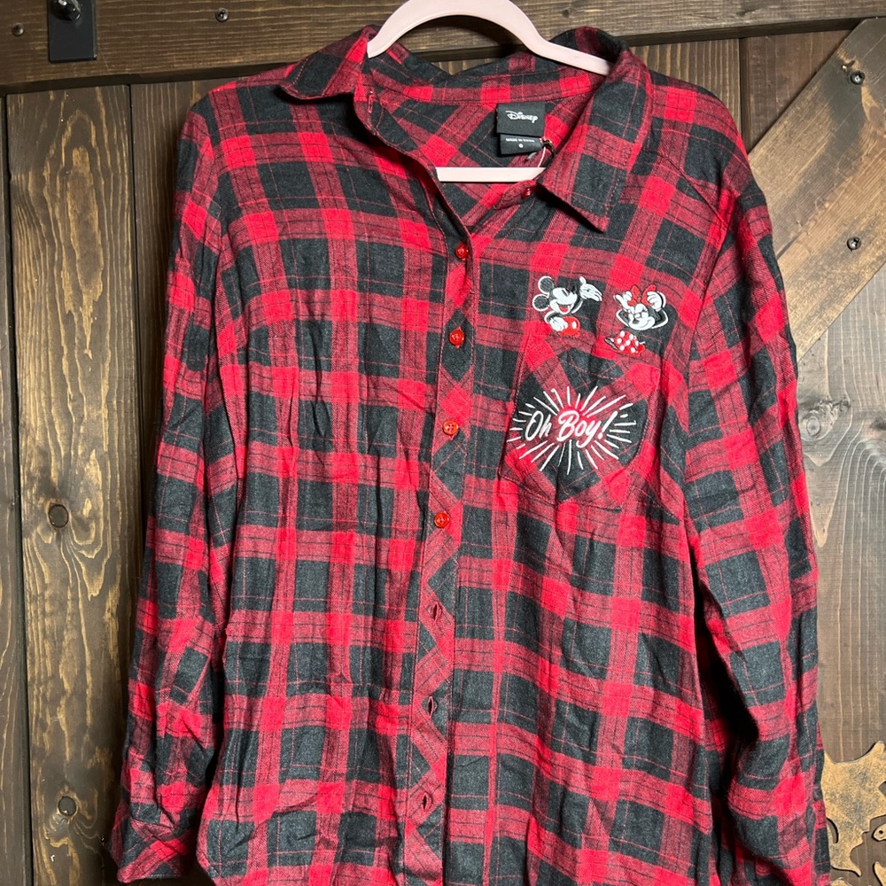 Disney Red and Black Checkered Shirt